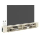 Ver imagem 5 de Rack Ripado Suspenso Luxo para Tv até 80 Polegadas com Nichos e Portas 220 Cm