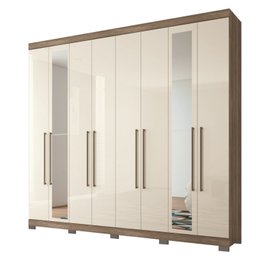 Guarda Roupa Casal 8 Portas 4 Gavetas com Espelho e Pés Master Vip - 4