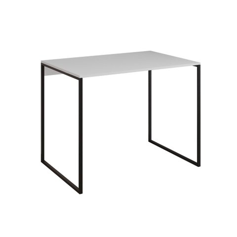 Mesa para Escritório Industrial Base Ferro Preto Tampo Mdp Branco 110x50