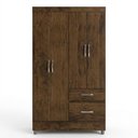 Ver imagem 2 de Guarda Roupa Solteiro Pequeno Ideal 4 Portas 2gavetas Imbuia