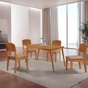Ver imagem 1 de Mesa de Jantar Copper 120cm Tampo Mdf com 4 Cadeiras Moderna Turim 07/naturalle/naturalle