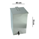 Ver imagem 3 de Lixeira Quadrada Pedal 100l de Aço Inox