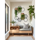 Ver imagem 2 de Nicho Sala Estilo Industrial de Ferro Colméia Parede