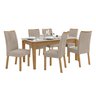 Conjunto Sala de Jantar Mesa Aries Tampo MDF/Vidro com 6 Cadeiras Apogeu Móveis Lopas - 2