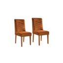 Ver imagem 4 de Cadeira Sala de Jantar Dafne Luxo Kit 2 Un Imbuia/Veludo Pérola - Rufato