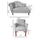 Ver imagem 4 de Jogo Divã 120cm Modelo Imperial + 2 Poltronas Stephany Suede:cinza Escuro