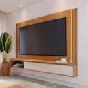Ver imagem 1 de Painel para Tv até 75 Polegadas Loa 2 Portas Ripado com Led Freijó/off White Matte - Colibri