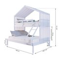 Ver imagem 3 de Beliche Casal/ Solteiro Casinha com Cortina Madeira Maciça Branco Megamobilia