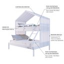 Ver imagem 4 de Beliche Casal/ Solteiro Casinha com Cortina Madeira Maciça Branco Megamobilia