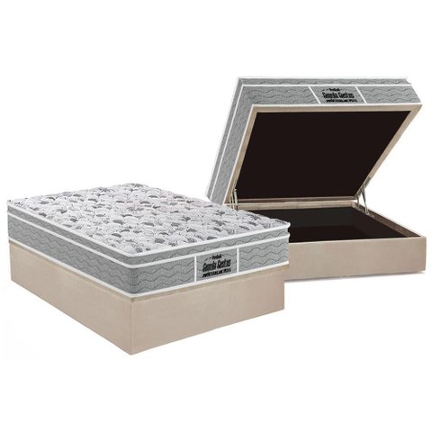 Cama Box Baú Casal: Colchão Anatômico Probel D45 / EP Guarda Costas PróExtreme Plus + Base CRC Suede