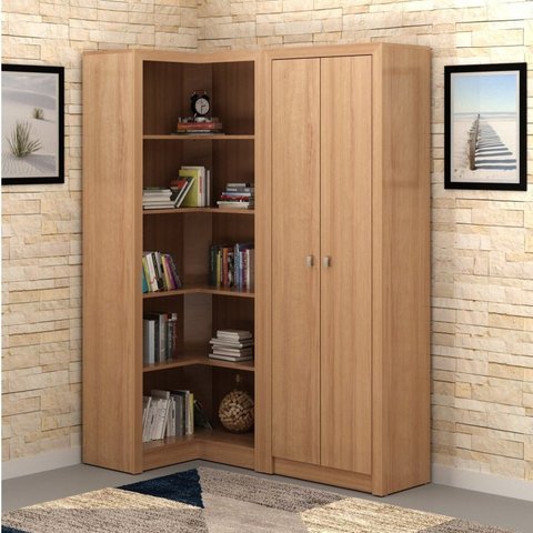 Kit 2 Armários para Escritório com Armário Fechado e Armário de Canto ME4105 e ME4132