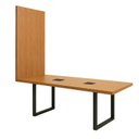 Ver imagem 2 de Conjunto Mesa Reunião Industrial 250cm com Painel TV Freijó e Preto