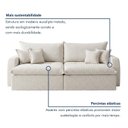 Ver imagem 5 de Sofá Cama 3 Lugares 210cm com Almofadas e Caixa Zero Ilha Bela