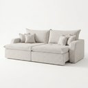 Ver imagem 2 de Sofá Cama 3 Lugares 210cm com Almofadas e Caixa Zero Ilha Bela