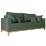 Sofa 3 Lugares Monaco 1,80 M com Almofadas Suede Verde Musgo - 4