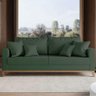 Sofa 3 Lugares Monaco 1,80 M com Almofadas Suede Verde Musgo - 1