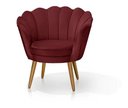 Ver imagem 1 de Poltrona Decorativa Pétala Pés Palito Suede Bordo - Fina Mobília
