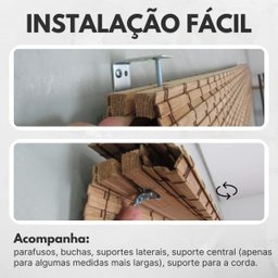 Persiana Romana Bambu Block 160larg X 220alt Natural (2 Peças) - 6
