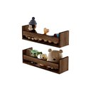 Ver imagem 2 de Kit 2 Prateleiras Porta Brinquedos Nogal 70 X 12cm Suporte Invisivel