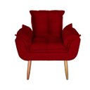 Ver imagem 5 de Kit 02 Poltrona para Sala e Quarto Decorativa Opala Suede Vermelho
