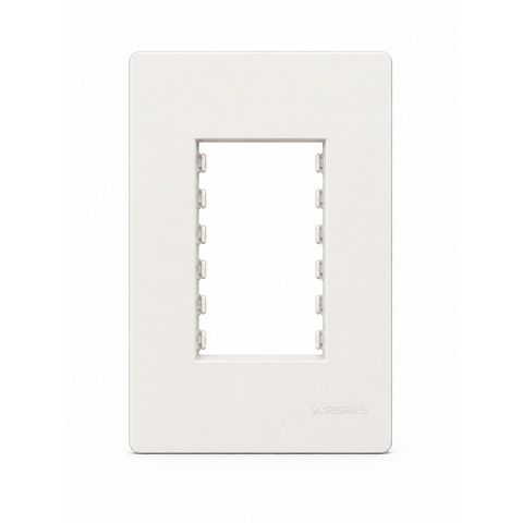 Placa + Suporte 4x2 3 Postos Infiniti Plus Branco Siena Mg Cor:Branco Siena
