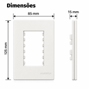 Ver imagem 3 de Placa + Suporte 4x2 3 Postos Infiniti Plus Branco Siena Mg Cor:Branco Siena