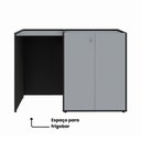 Ver imagem 6 de Armário com Nicho para Frigobar Lado Esquerdo 1,40 m X 0,60 m 2 Portas e Prateleiras para Copa e