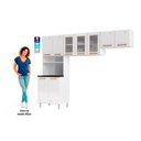 Ver imagem 3 de Cozinha Modulada Completa Diamante 3 Peças (2 Armários + 1 Paneleiro) Branco/Preto - Telasul