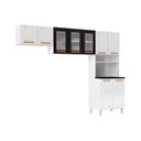 Ver imagem 1 de Cozinha Modulada Completa Diamante 3 Peças (2 Armários + 1 Paneleiro) Branco/Preto - Telasul