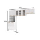 Ver imagem 2 de Cozinha Modulada Completa Diamante 3 Peças (2 Armários + 1 Paneleiro) Branco/Preto - Telasul