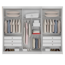 Ver imagem 5 de Guarda-roupa Casal 100% Mdf 6 Portas 6 Gavetas Diamante Leifer Móveis:branco