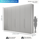 Ver imagem 3 de Guarda-roupa Casal 100% Mdf 6 Portas 6 Gavetas Diamante Leifer Móveis:branco