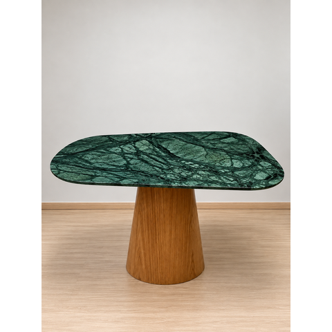 Mesa de Jantar Orgânica 130x80cm - Verde Guatemala - Cone Freijó