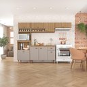 Ver imagem 2 de Cozinha Modulada Marti 4 Peças 260cm com Tampo Marrom/Fendi