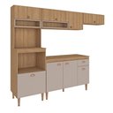 Ver imagem 1 de Cozinha Modulada Marti 4 Peças 260cm com Tampo Marrom/Fendi