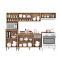 Ver imagem 3 de Cozinha Modulada Marti 4 Peças 260cm com Tampo Marrom/Fendi