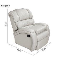 Poltrona Cadeira Imperial Zero Wall Reclinável com Assento de Elevação Corano Gelo 308 Império - 5