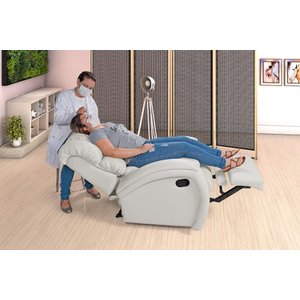 Poltrona Cadeira Imperial Zero Wall Reclinável com Assento de Elevação Corano Gelo 308 Império