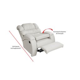 Poltrona Cadeira Imperial Zero Wall Reclinável com Assento de Elevação Corano Gelo 308 Império - 6