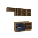 Ver imagem 4 de Armário de Cozinha Completa Garrafeiro 100% Mdf 260cm Nogueira/azul Profundo Celeste Kappesberg