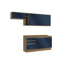 Ver imagem 2 de Armário de Cozinha Completa Garrafeiro 100% Mdf 260cm Nogueira/azul Profundo Celeste Kappesberg