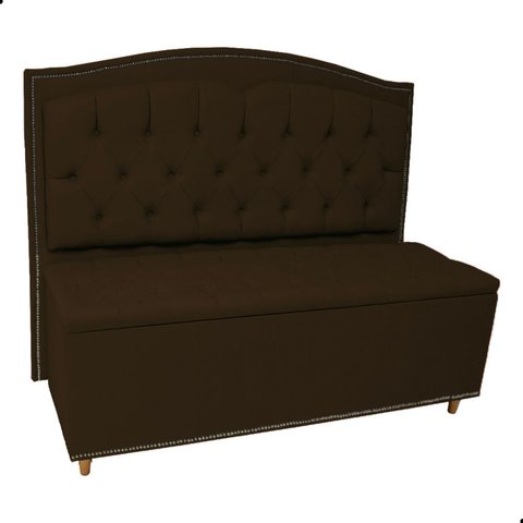 Kit Cabeceira e Calçadeira com Baú 140 Cm King Casal Diana Suede