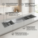 Ver imagem 3 de Canal Organizador Calha Úmida Cozix 90cm Embutida Aço Inox Escovado - Cozix