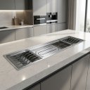 Ver imagem 1 de Canal Organizador Calha Úmida Cozix 90cm Embutida Aço Inox Escovado - Cozix