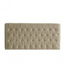 Ver imagem 2 de Kit Estrela Cabeceira de Cama Painel e Calçadeira Baú Botão Cristal King 195 Cm Suede Bege Eli M