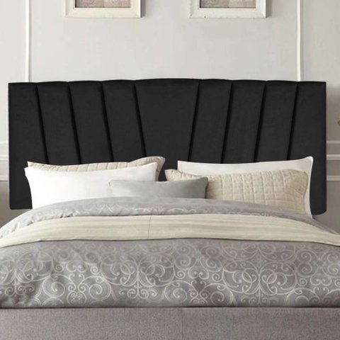 Painel Cabeceira Estofada Bélgica 195cm Cama Box King Corino Preto- Mabe Magazine