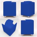 Ver imagem 4 de Kit 2 Puffs Decorativos Urban Corino para Sala Quarto Hall de Entrada Assento Extra Azul Royal
