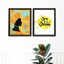 Ver imagem 1 de Kit 2 Quadros Oxum - Saudação 45x34cm - com Vidro:madeira Branca