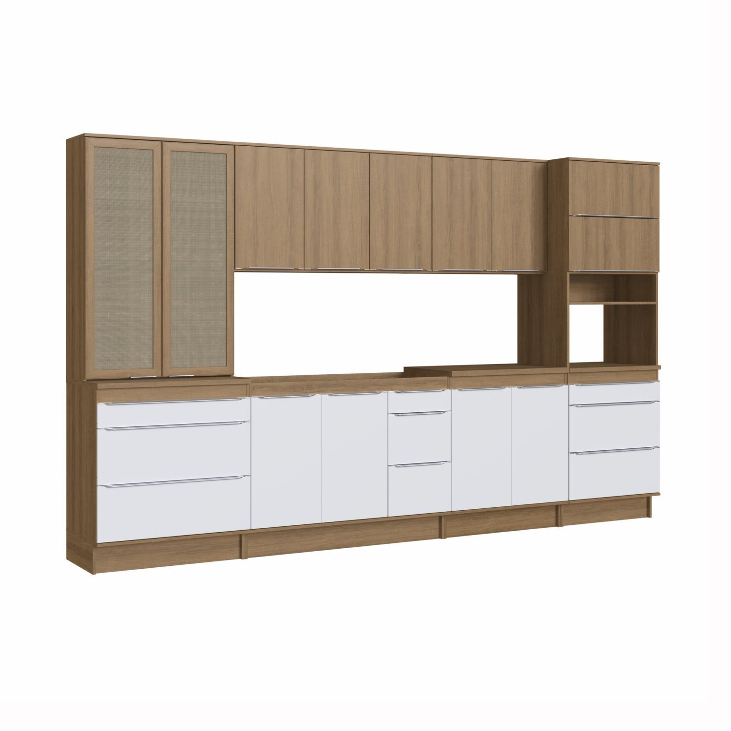 Cozinha Completa 6 Peças com Cristaleira Porta Tela 1 Forno e Espaço Cooktop Paola  - 2