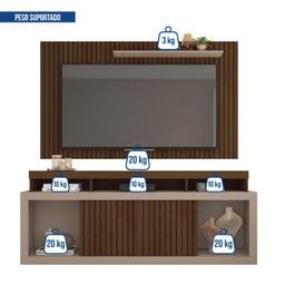 Rack com Painel para TV Até 65 Polegadas com Ripado Esmeralda  - 10